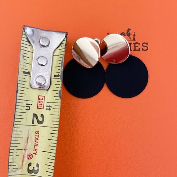 Black and Gold Drop Luxurious Earrings - Picture 2 of 2